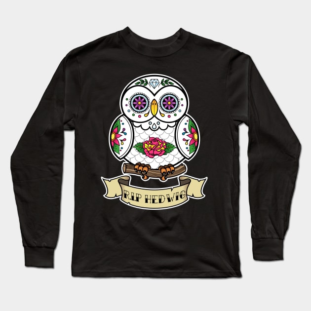 Hedwig Sugar Skull Long Sleeve T-Shirt by Artpunk101